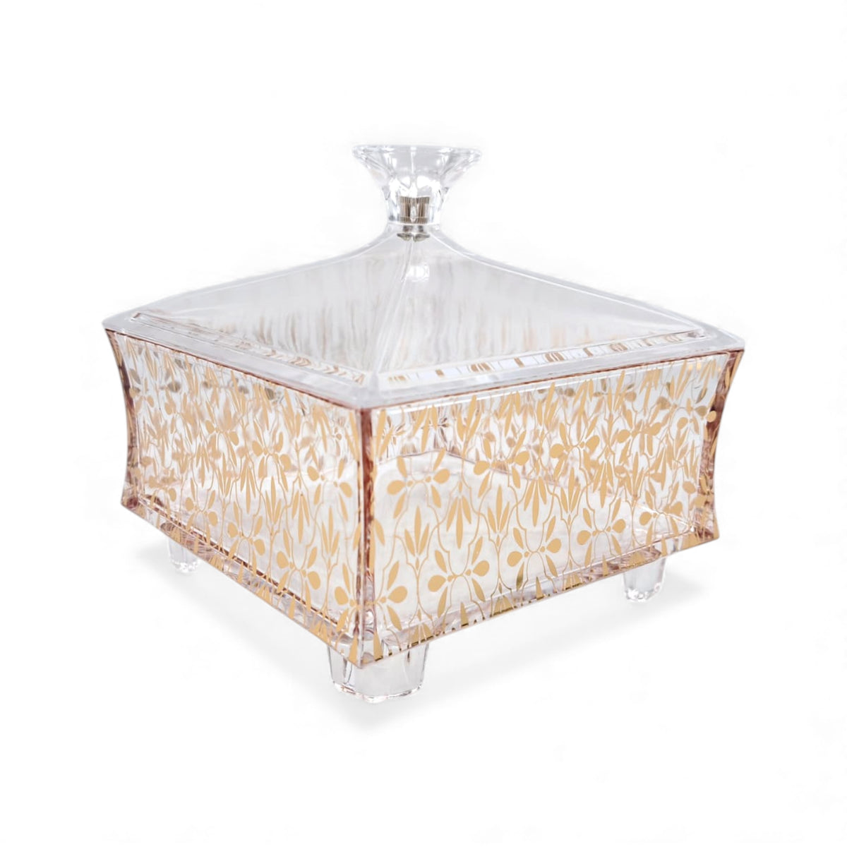 Wholesale Acrylic Transparent Candy Bowl with Lid – Decorative Candy & Snack Organizer for Table, Kitchen & Events (14H x 13L × 13W CM) - Damoo