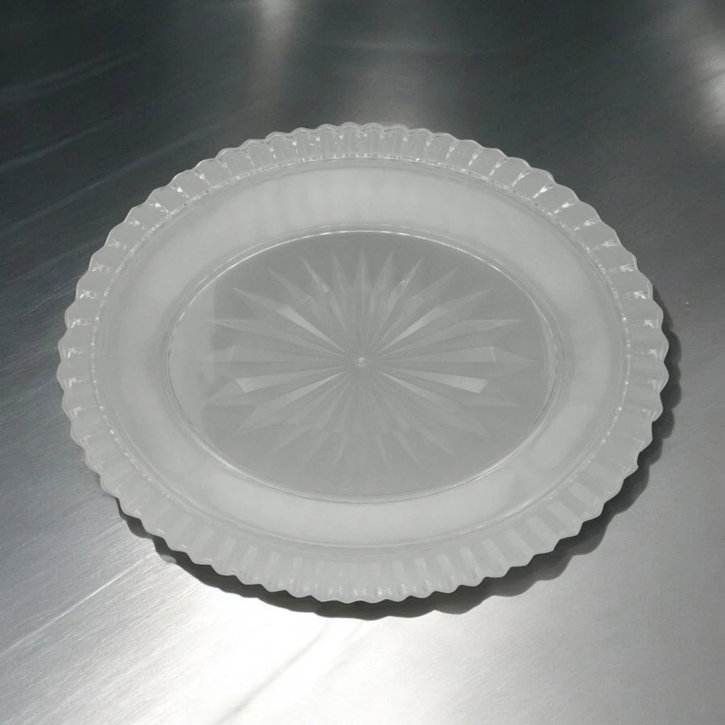 AL Fursan Elegant Acrylic Serving Dish with Lid – 34 x 27 cm Oval Tray with Motifs | Shatter-Resistant, Food-Safe Tableware for Stylish Serving - Damoo
