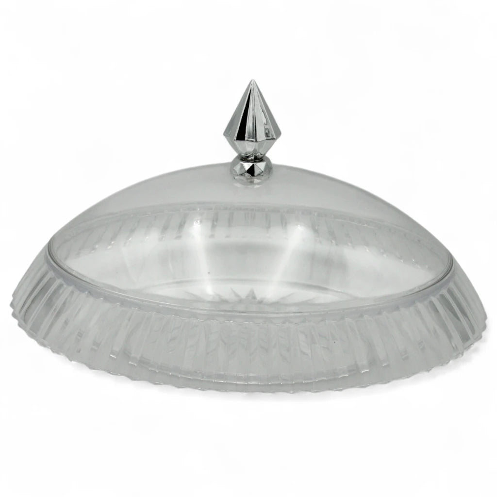 AL Fursan Elegant Acrylic Serving Dish with Lid – 34 x 27 cm Oval Tray with Motifs | Shatter-Resistant, Food-Safe Tableware for Stylish Serving - Damoo