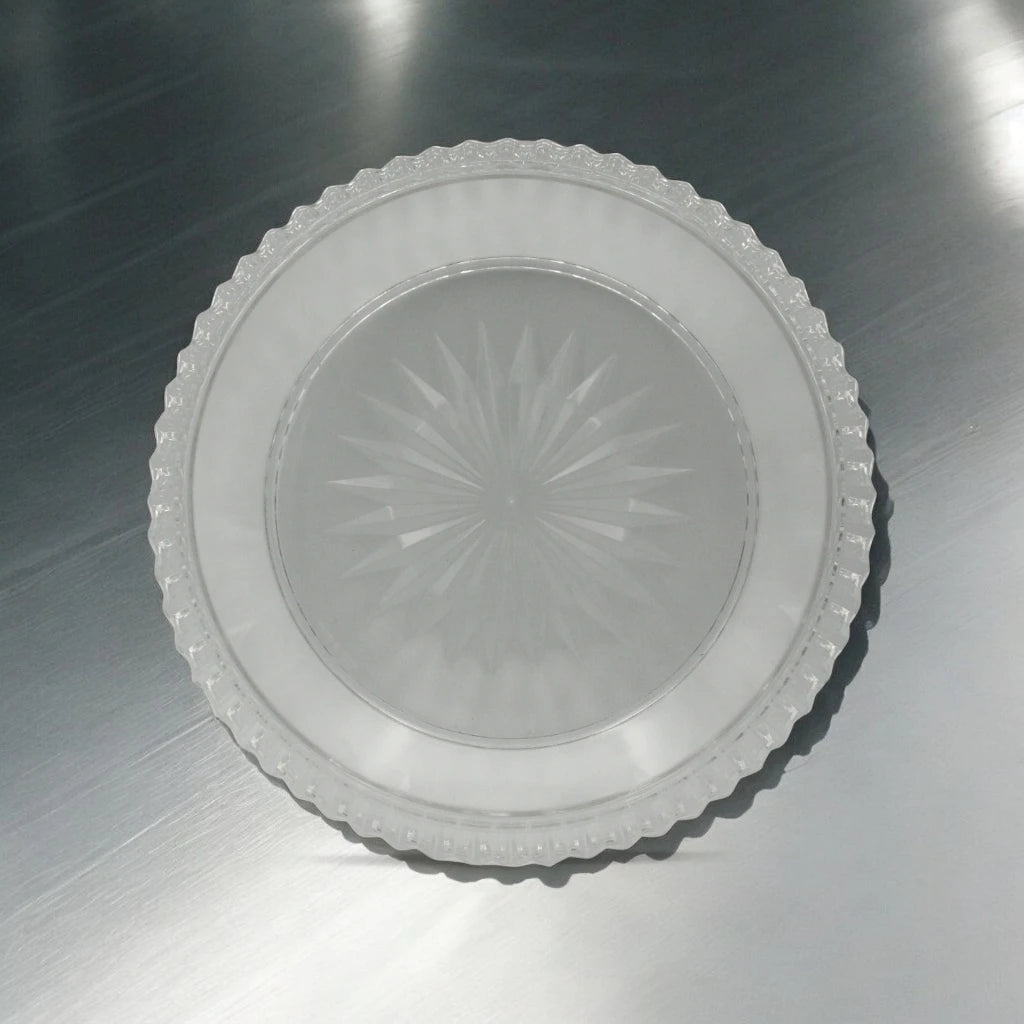 AL Fursan Elegant Acrylic Serving Dish with Lid – Ø 32 cm Round with Motifs | Shatter-Resistant, Food-Safe Tableware for Stylish Serving - Damoo