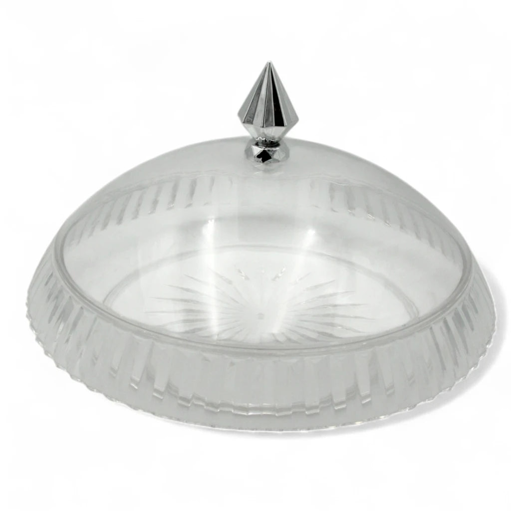 AL Fursan Elegant Acrylic Serving Dish with Lid – Ø 32 cm Round with Motifs | Shatter-Resistant, Food-Safe Tableware for Stylish Serving - Damoo