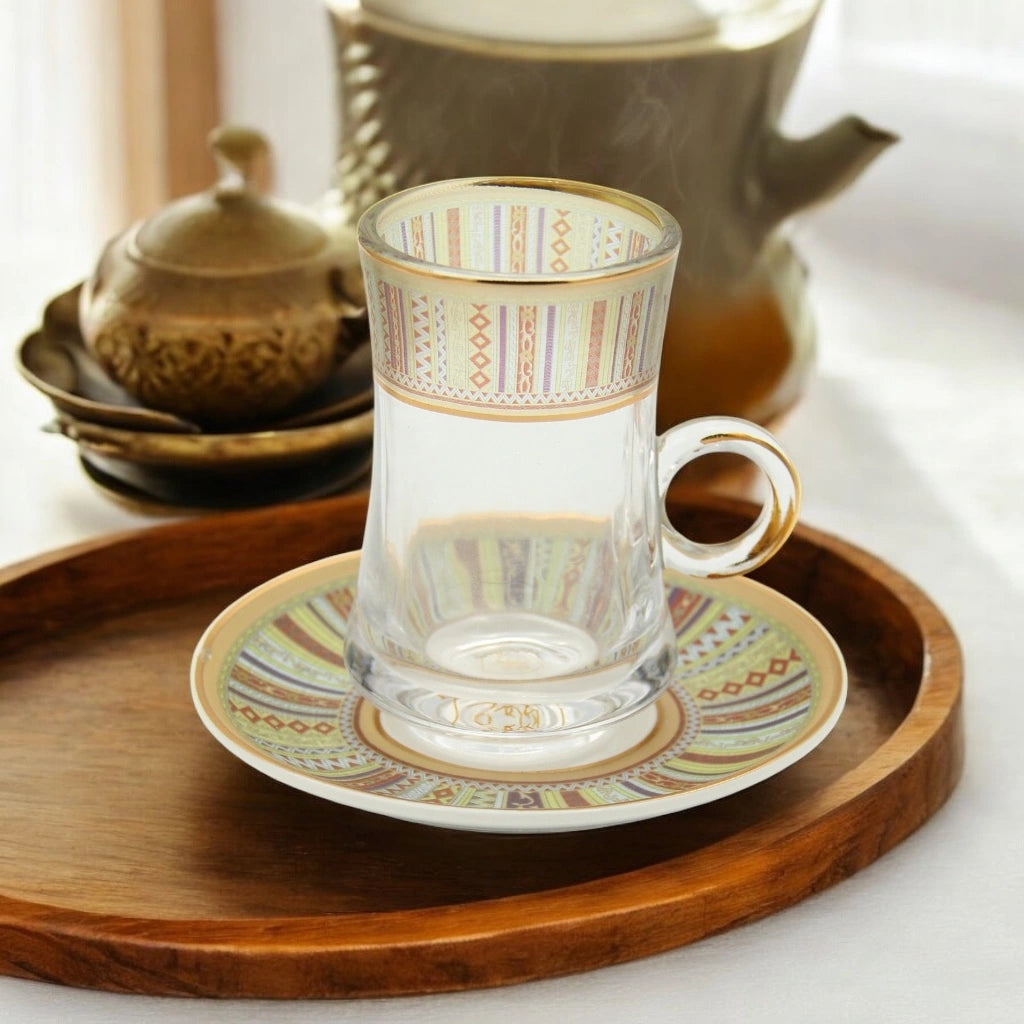Al Fursan Elegant Fine Porcelain 20 Pcs Tea & Coffee Set – Strong Internal Structure (Pattern Design) - Damoo