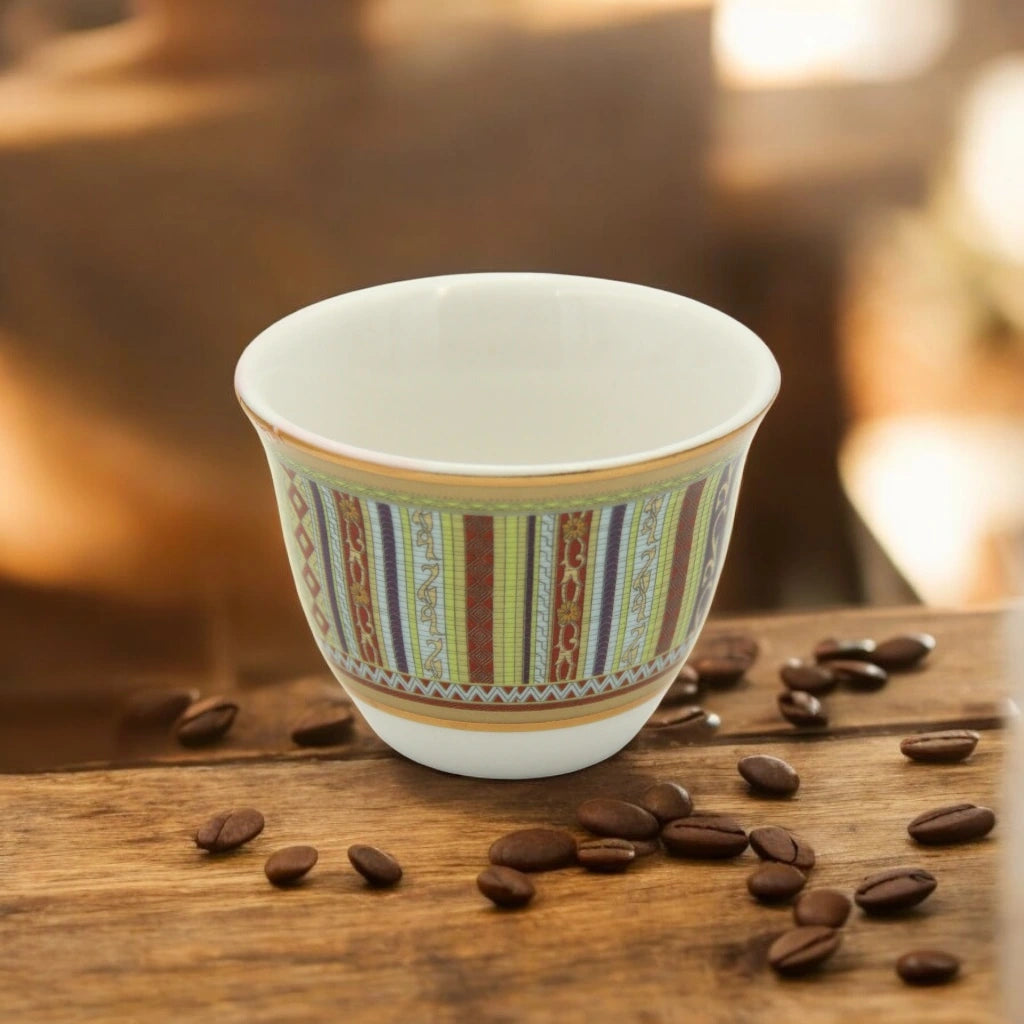 Al Fursan Elegant Fine Porcelain 20 Pcs Tea & Coffee Set – Strong Internal Structure (Pattern Design) - Damoo