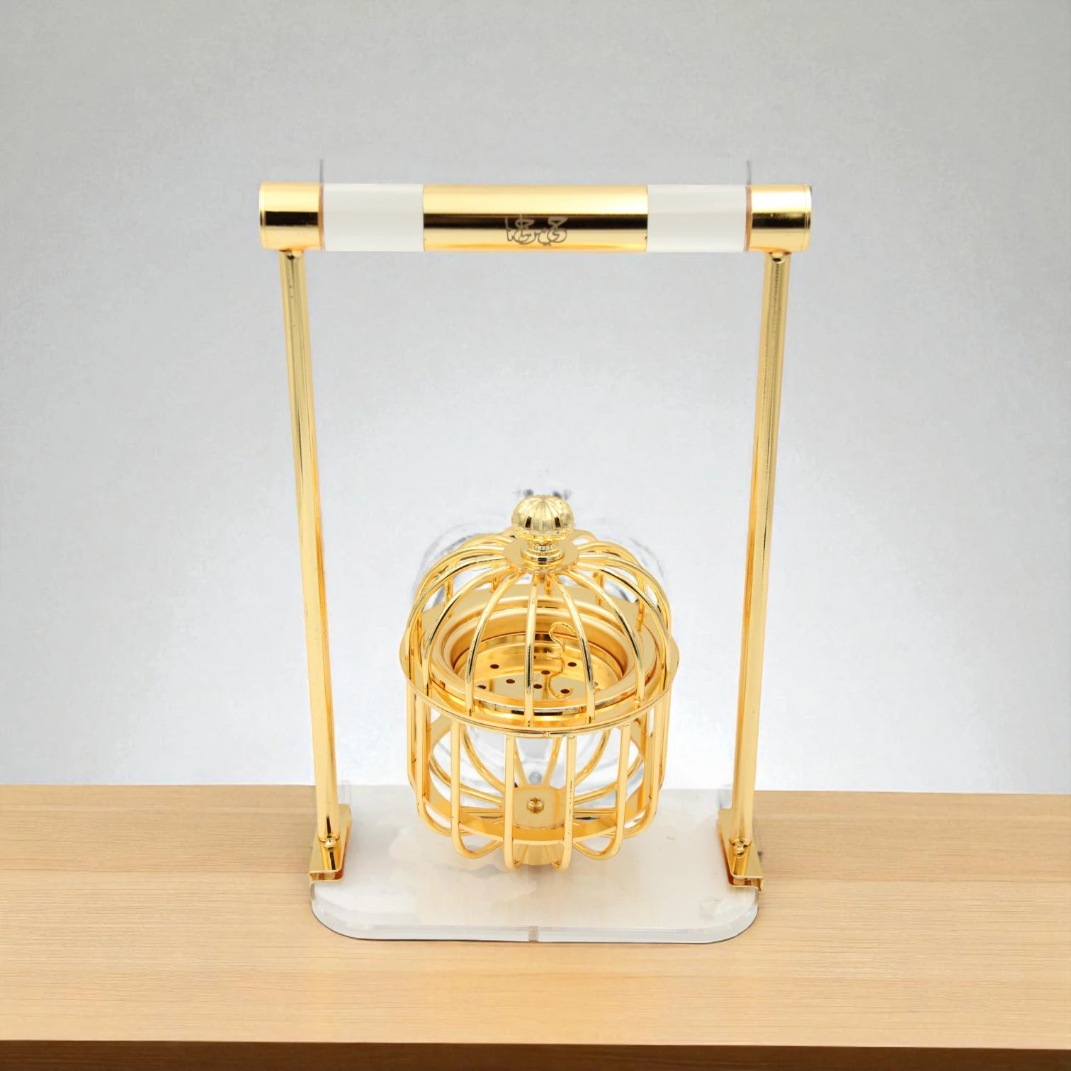 Al Fursan Elegant Incense Burner with Arabic Calligraphy on the Handle – Model AF-30B-1 – Traditional Iron Incense Holder with Handle & Base for Home Fragrance & Décor - Damoo