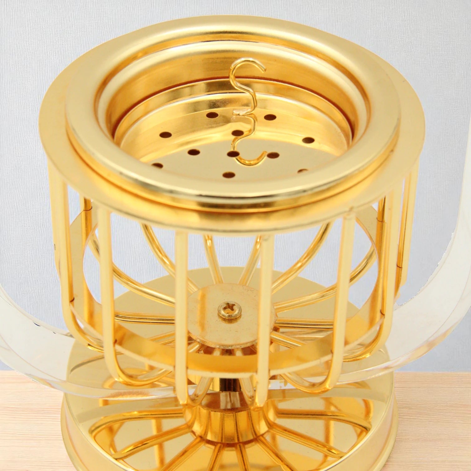 Al Fursan Luxury Gold Birdcage Bakhoor Burner with Acrylic Dome – Modern Arabic Oud & Incense Holder - Damoo