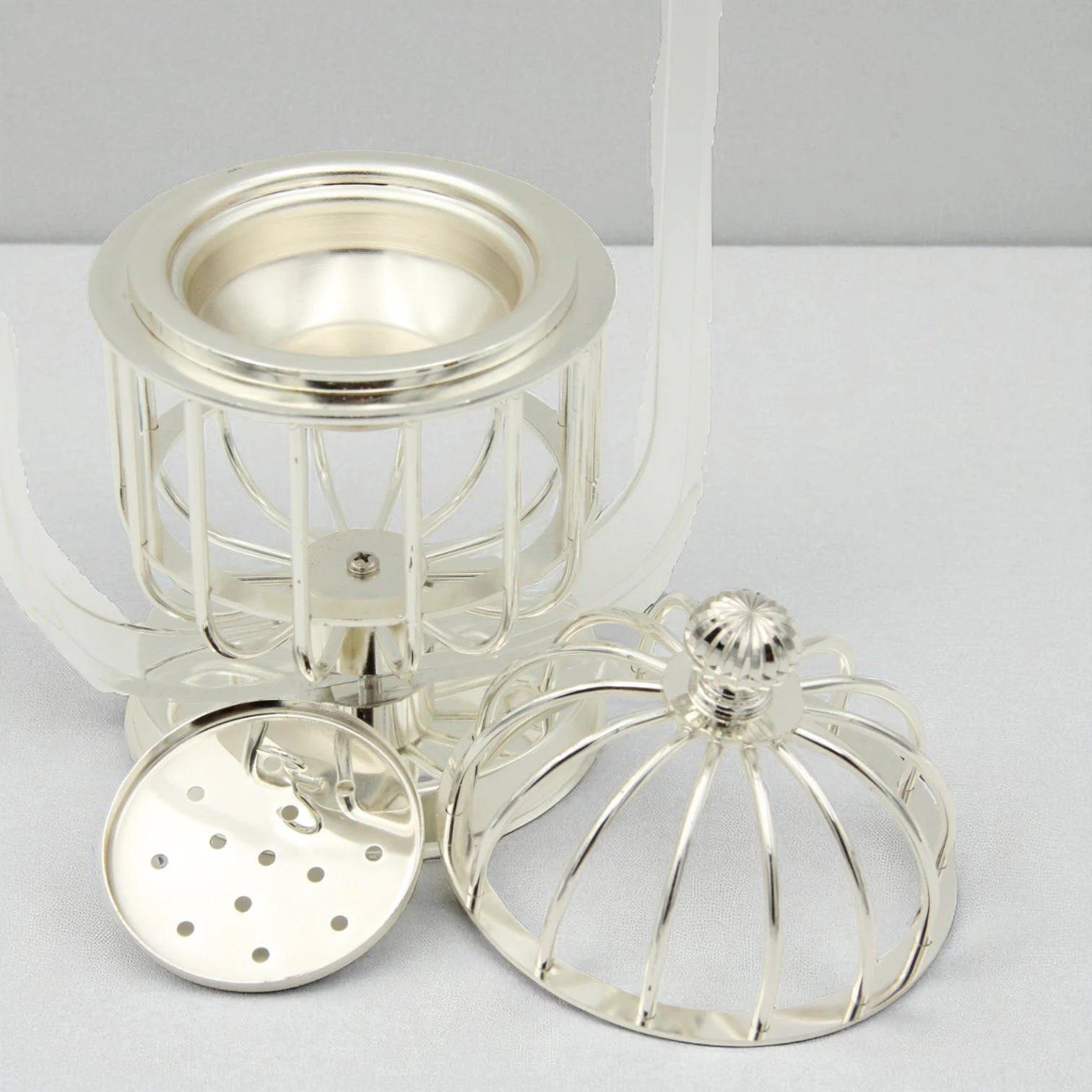 Al Fursan Luxury Gold Birdcage Bakhoor Burner with Acrylic Dome – Modern Arabic Oud & Incense Holder - Damoo
