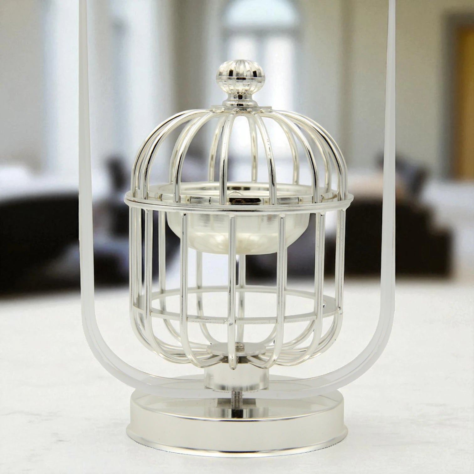 Al Fursan Luxury Gold Birdcage Bakhoor Burner with Acrylic Dome – Modern Arabic Oud & Incense Holder - Damoo