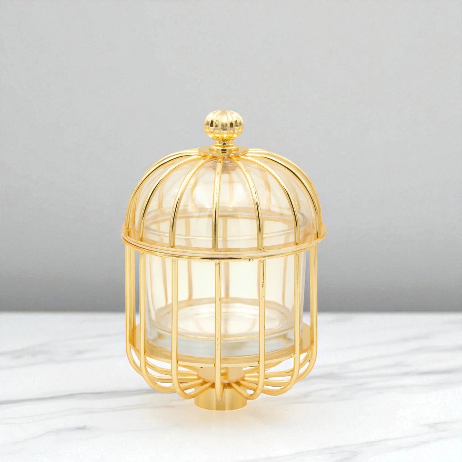 Al Fursan Three-Piece Silver Cage Candy Box Set on Acrylic Stand – Luxury Decorative Confectionary Display for Sweets, Nuts & Dates - Damoo