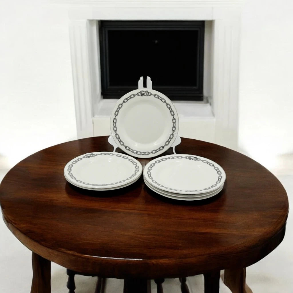 Al habbai 28-Piece Dinner Set – Microwave & Dishwasher Safe | Scratch-Resistant | Includes 7.5" & 10.5" Plates, 8" Soup Plates, 5.5" Bowls, 12" Plates, 9" Bowls – Elegant White Tableware for All Occasions - Damoo