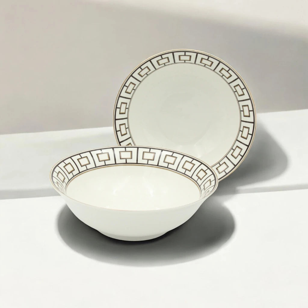 Al Habbai 28-Piece Elegant Dinner Set – Includes Plates, Bowls & Serving Platters – Premium Tableware for 6 People - Damoo