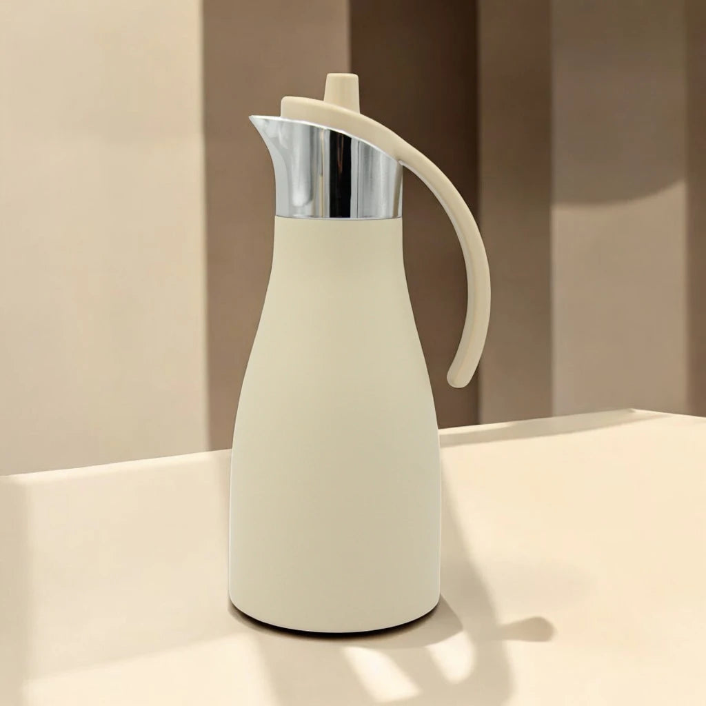 Al Maha Vacuum Flask 2-Piece Double-Wall Stainless Steel Set (1L & 0.7L) – Elegant Thermal Bottles with Stylish Handle for Hot & Cold Beverages - Refal Collection - Damoo
