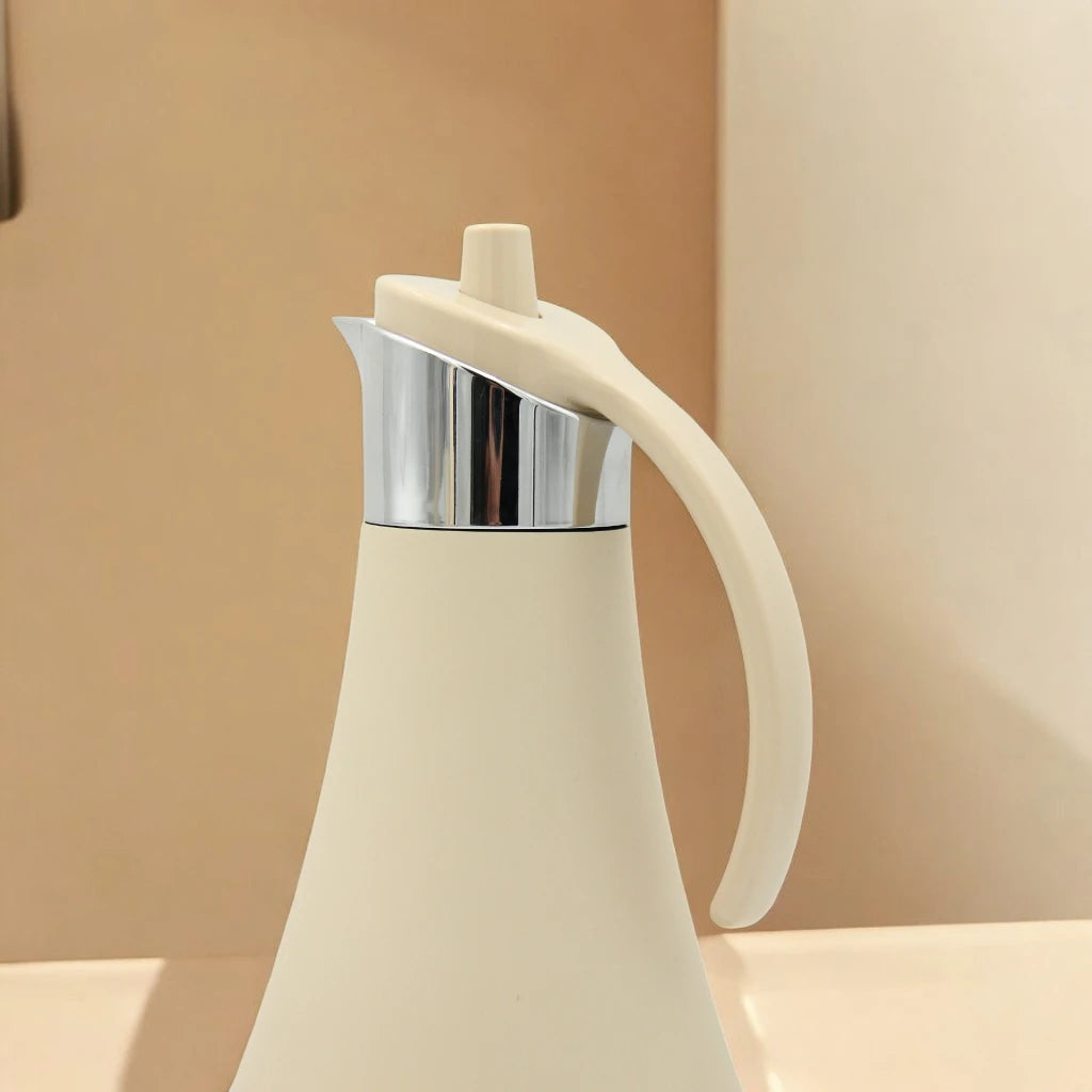 Al Maha Vacuum Flask 2-Piece Double-Wall Stainless Steel Set (1L & 0.7L) – Elegant Thermal Bottles with Stylish Handle for Hot & Cold Beverages - Refal Collection - Damoo