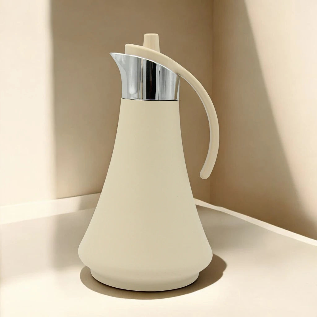 Al Maha Vacuum Flask 2-Piece Double-Wall Stainless Steel Set (1L & 0.7L) – Elegant Thermal Bottles with Stylish Handle for Hot & Cold Beverages - Refal Collection - Damoo