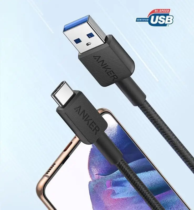 Anker USB-A to USB-C Cable 0.9M, Braided Fast Charging Cable for USB-C Devices – Black - Damoo
