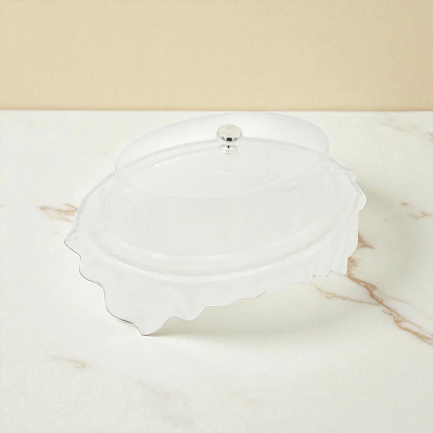 Ansa Luxury Acrylic Serving Tray – Clear Decorative Tray with Handles for Coffee Table, Vanity & Home Décor - Damoo