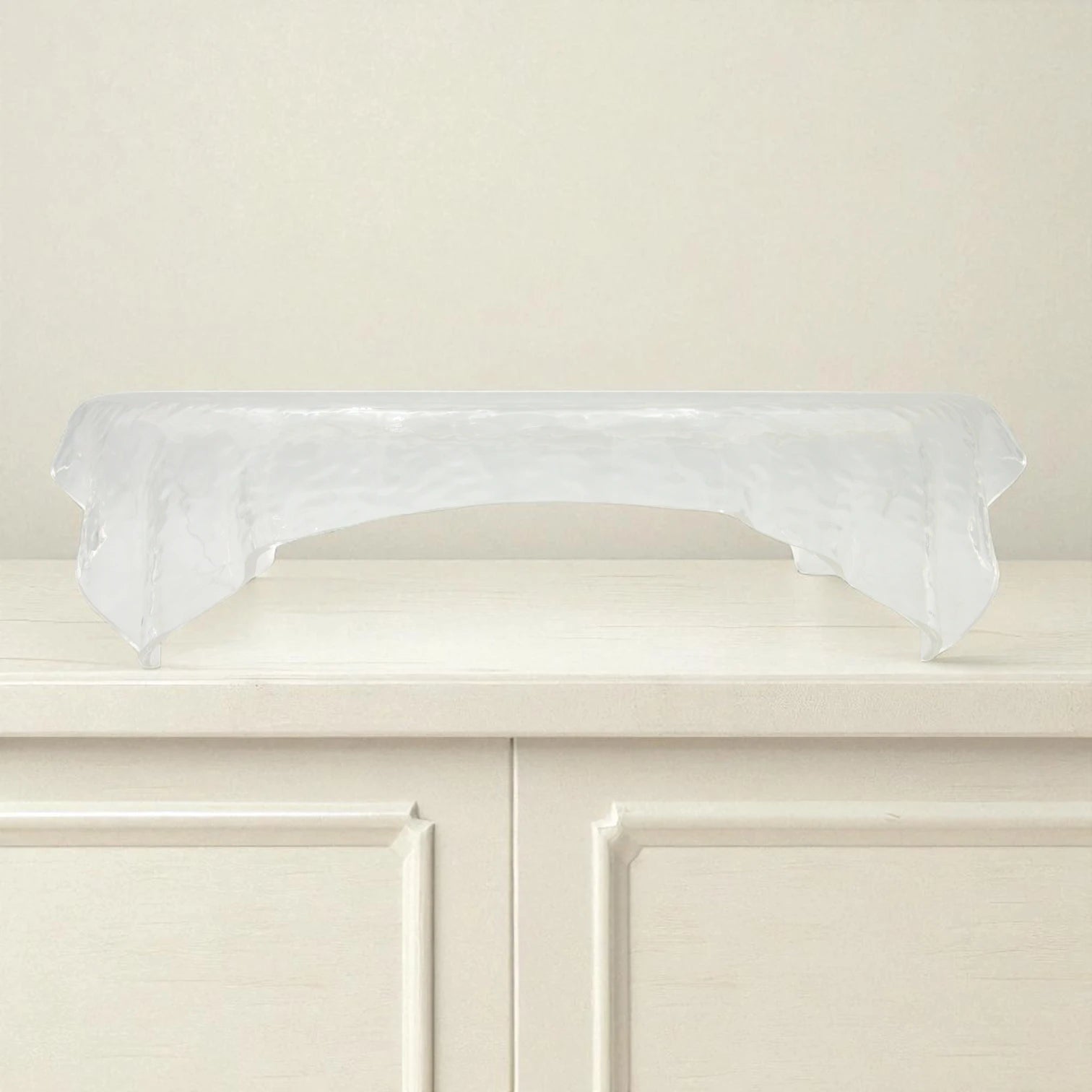 Ansa Luxury Acrylic Serving Tray – Clear Decorative Tray with Handles for Coffee Table, Vanity & Home Décor - Damoo