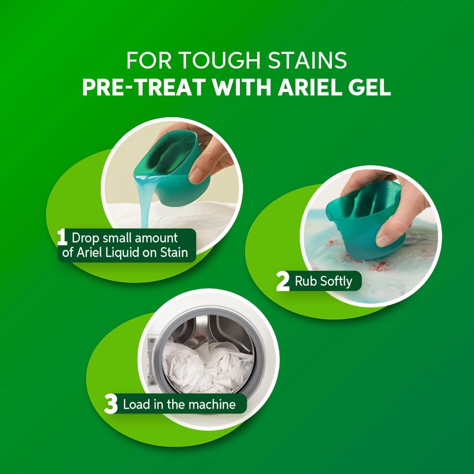 Ariel Power Gel Liquid Detergent – Original Scent, 1.8L | Tough Stain Removal & Bright Colors | For Front & Top Load Machines - Damoo