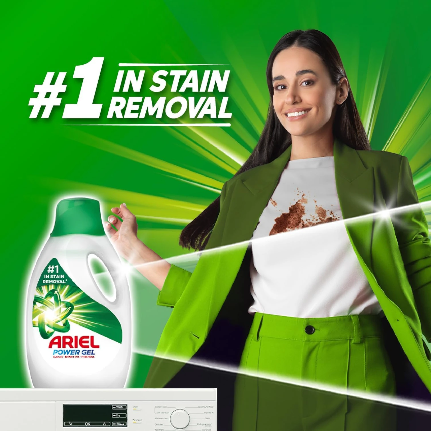 Ariel Power Gel Liquid Detergent – Original Scent, 1.8L | Tough Stain Removal & Bright Colors | For Front & Top Load Machines - Damoo