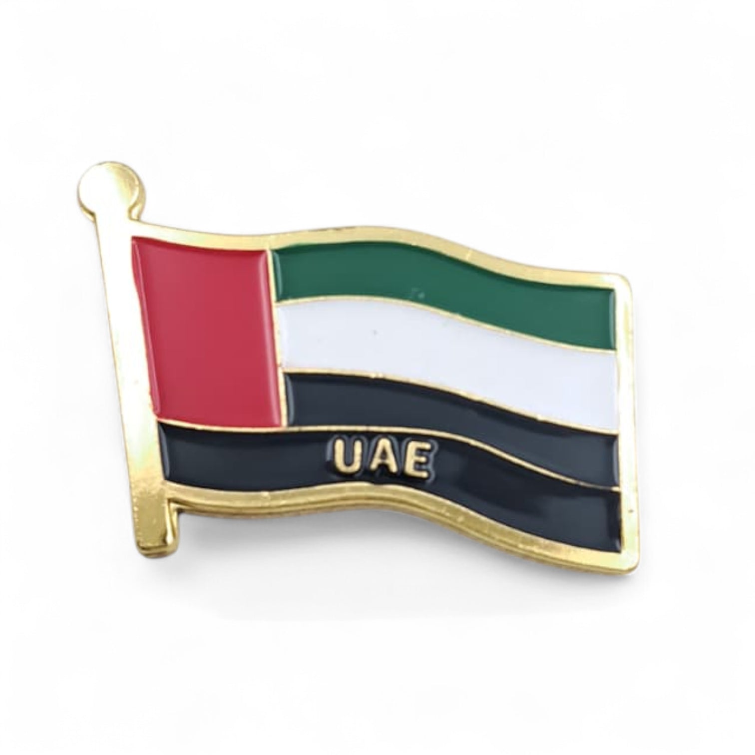 UAE Flag Magnetic Badge – Enamel Lapel Magnet with Gold Trim – National Day Accessory (H2cm x W3cm) - Damoo
