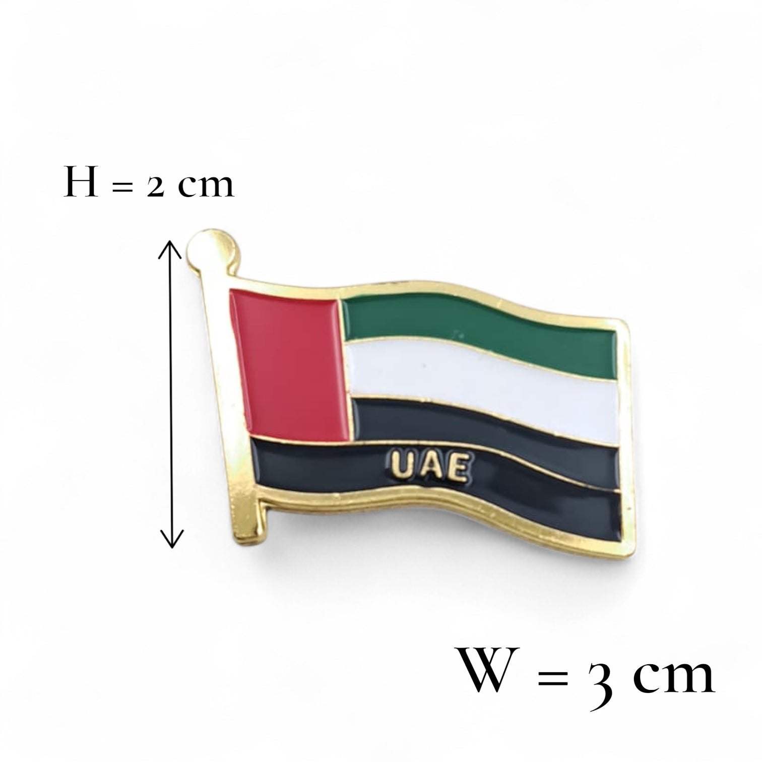 UAE Flag Magnetic Badge – Enamel Lapel Magnet with Gold Trim – National Day Accessory (H2cm x W3cm) - Damoo