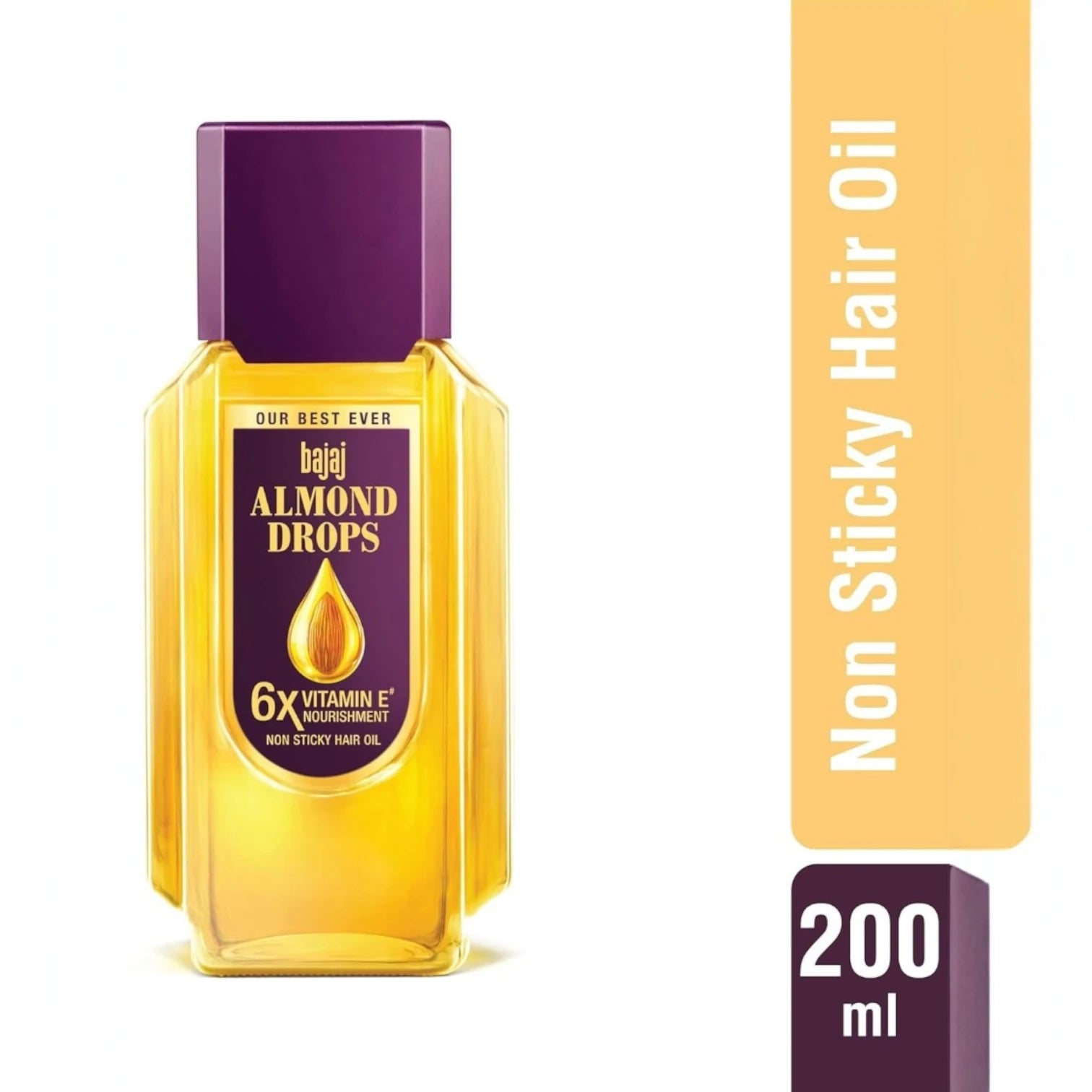 Bajaj Almond Drops Hair Oil – 200ml | Enriched with Natural Almond Oil & Vitamin E | Reduces Hair Fall, Strengthens & Adds Shine | Lightweight & Non-Sticky Formula - Damoo
