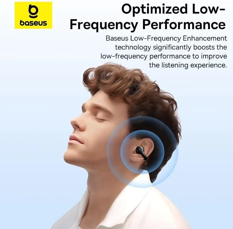 Baseus AirGo AS01 Open-Ear Bluetooth 5.3 Clip-On Sports Earphones – Wireless Headphones for Running & Fitness, iPhone & Android Compatible - Damoo