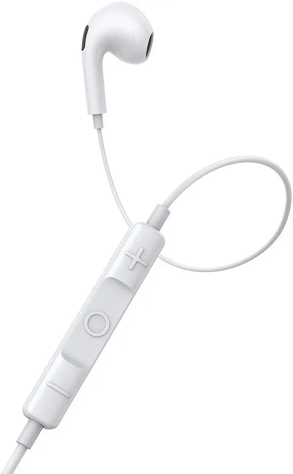 Baseus Type-C Earphones CZ17 – USB-C Wired Semi In-Ear Headphones with Mic for iPhone 15, Samsung S23, Redmi, OnePlus – Noise Isolation, White - Damoo