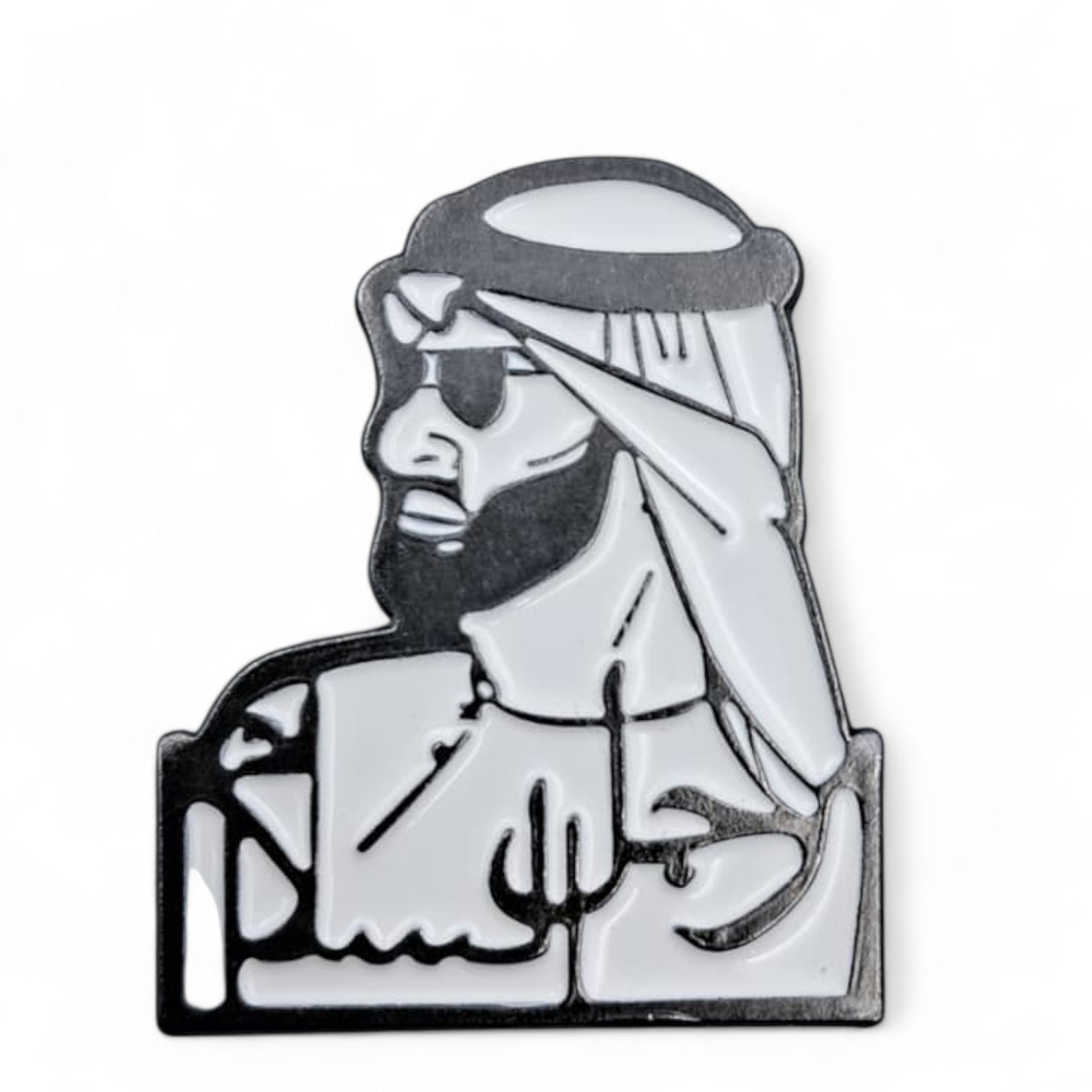 UAE Leader Magnetic Badge – Elegant Arabic Calligraphy Design – National Day Enamel Lapel Magnet (H3cm x W2.5cm) - Damoo
