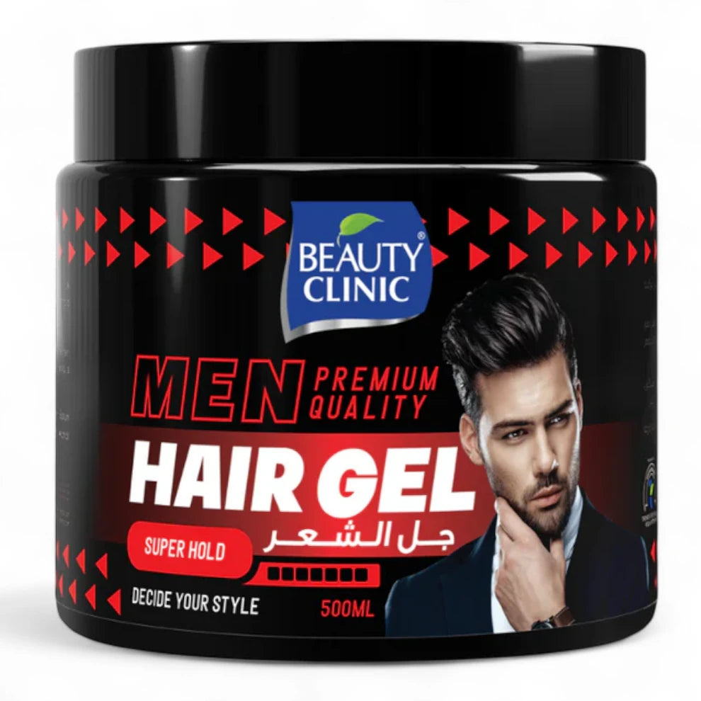 Beauty Clinic Super Hold Hair Gel for Men – Long-Lasting Style Control – 500ml | Non-Sticky, Sleek Finish for All Hair Types - Damoo