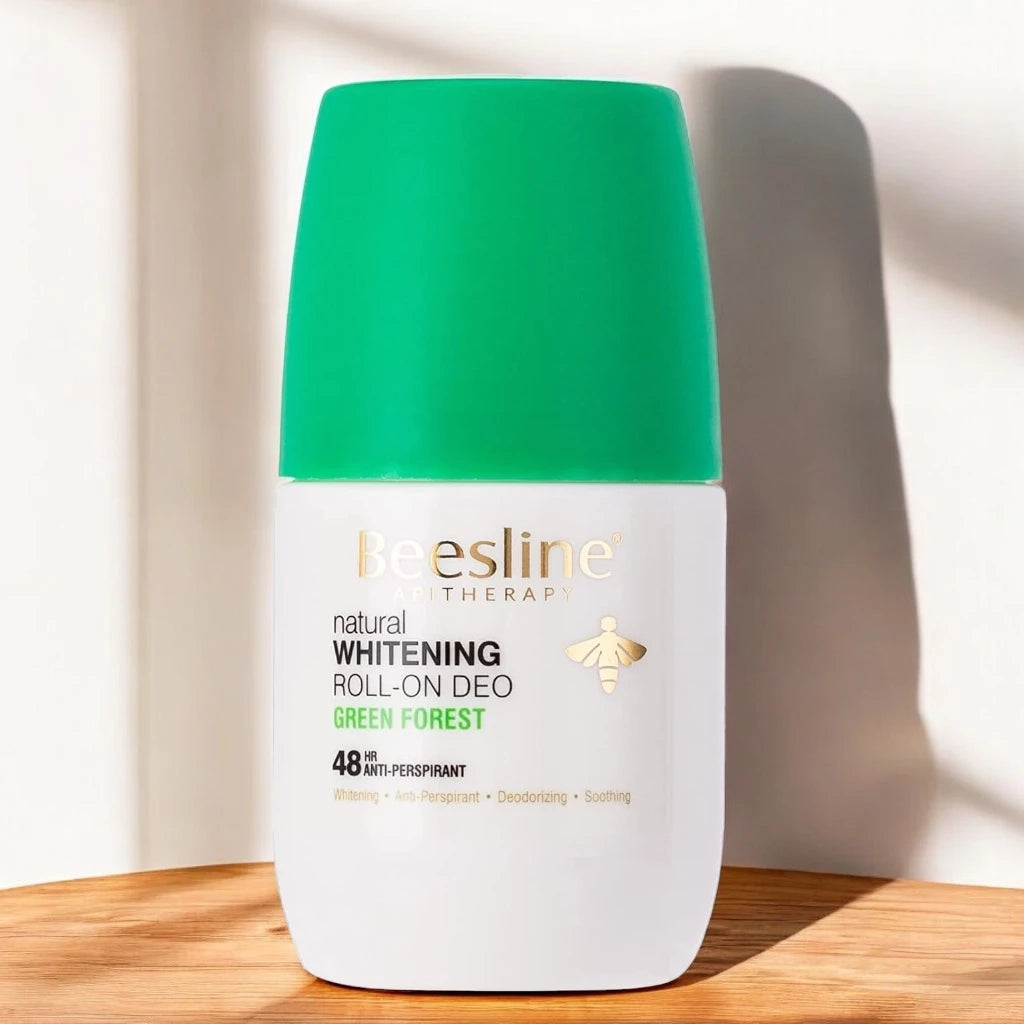 Beesline Whitening Roll-On Deodorant β Green Forest, 50ml | 48H Antiperspirant Protection with Natural Brightening, Soothing for Sensitive Skin | Alcohol & Paraben Free, Fast-Drying Formula - Damoo