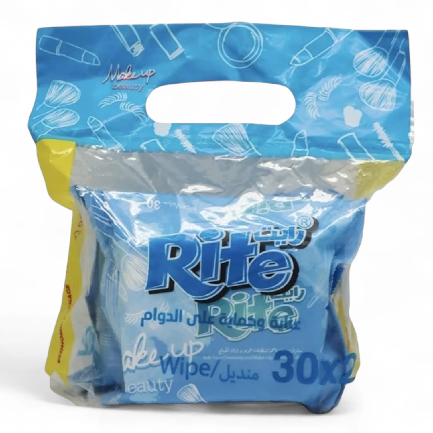 Rite Makeup Remover Wipes – 30 x 2 Pack (60 Wipes Total) | Alcohol-Free, Soft & Gentle Cleansing Wipes for All Skin Types Including Sensitive Skin - Damoo