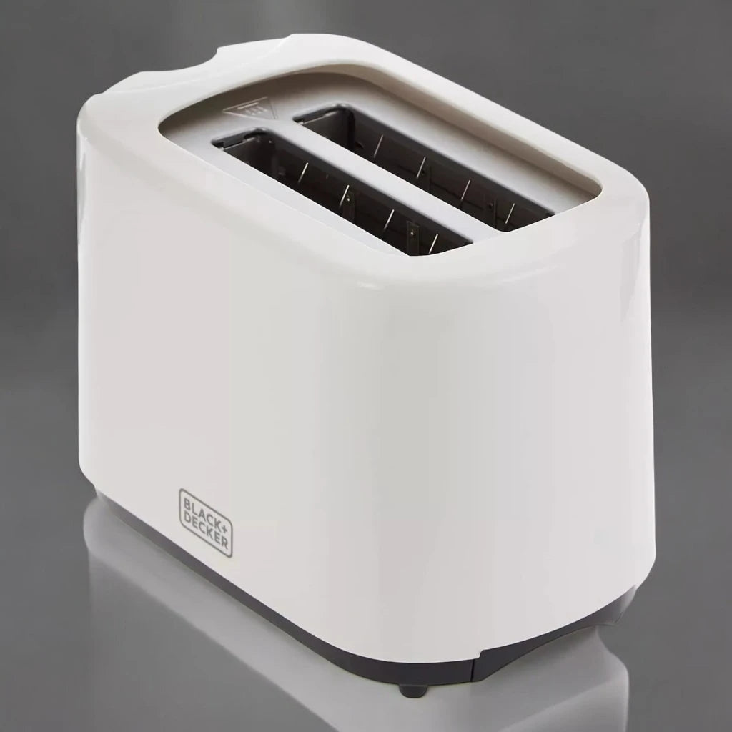 BLACK+DECKER 2-Slice Toaster – 750W, Cool Touch, 6 Browning Levels, Defrost/Reheat/Cancel Functions, Crumb Tray, Compact Design – White | ET125-B5 - Damoo