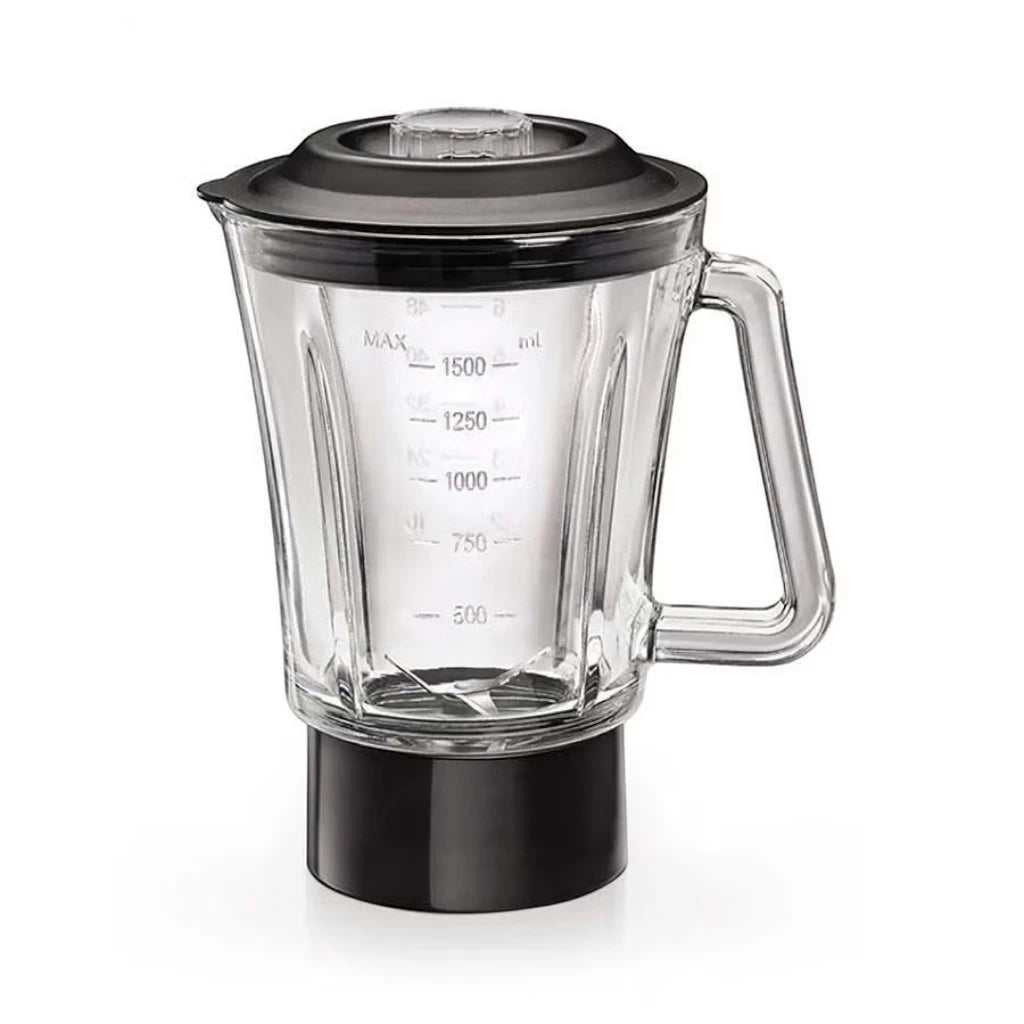 Black+Decker 3-in-1 Blender with Grinder & Mincer Chopper – 600W Power, 1.5L Glass Jar, 2 Speed + Pulse, Stainless Steel Blades, Ice Crusher & Coffee Grinder – BX600G-B5 - Damoo
