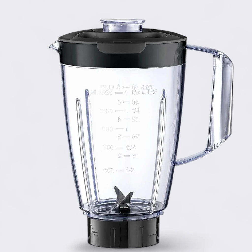 Black+Decker Blender with Grinder Mill and Extra 1.5L Blender Jar – 400W – 2 Speed + Pulse, Stainless Steel Blades, Thermostat Safety, Portable Design – BX430J-B5 –Black - Damoo
