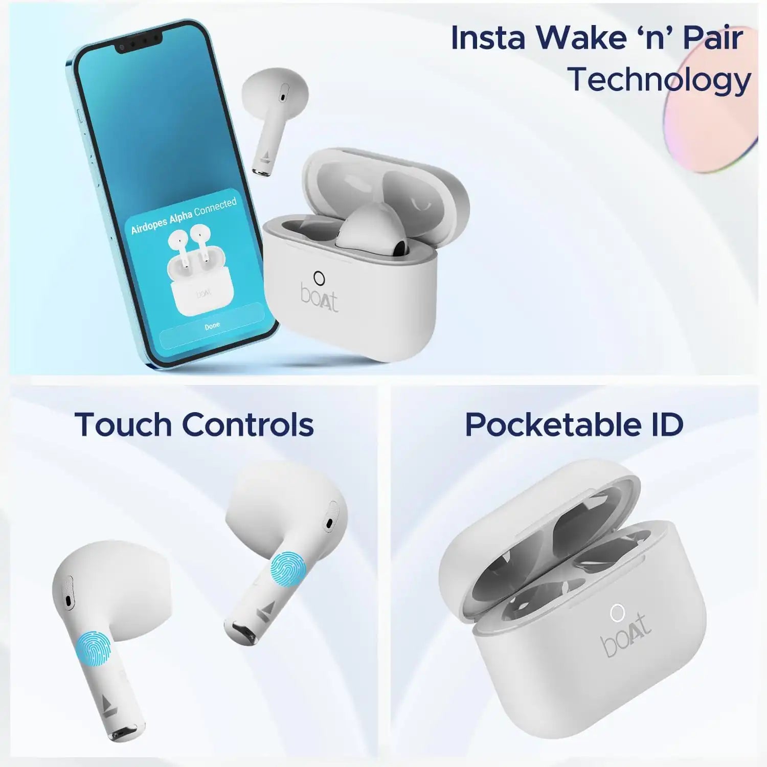 boAt Airdopes Alpha TWS Earbuds with 35H Playback, ASAP Charge, BEAST Gaming Mode, ENx Noise Reduction, IPX5 Water Resistance & boAt Signature Sound – Wireless Earbuds for iPhone & Android - Damoo