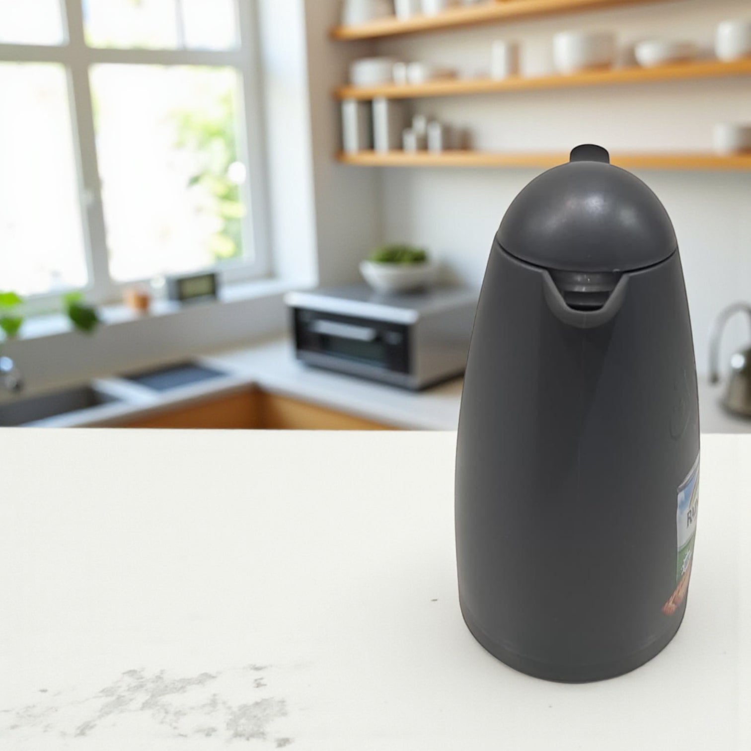 Crystal House Beige Thermos Flask – Rainbow Milk & Biscuit Design | Double Wall Insulated Tea Flask for Hot & Cold Beverages - Damoo