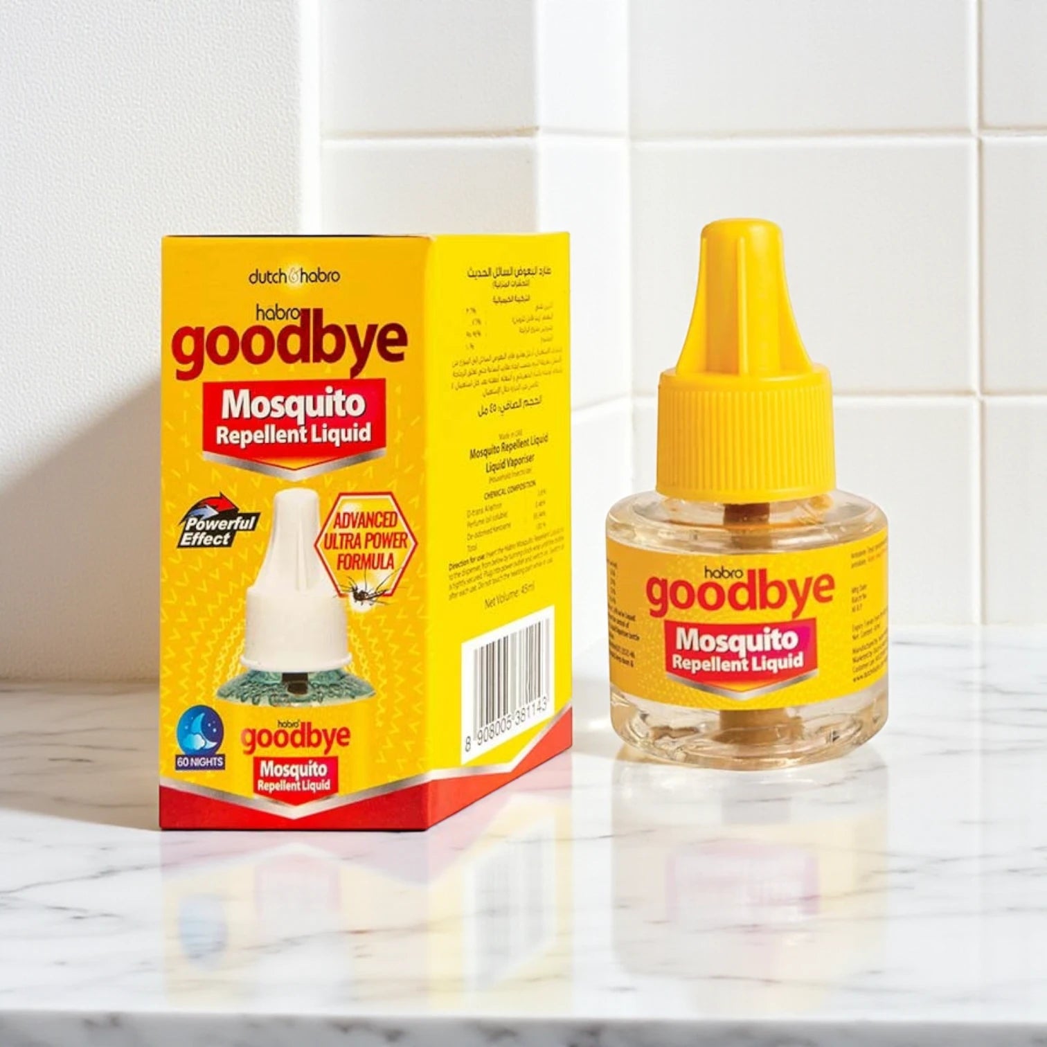 Dutch & Habro Goodbye Mosquito Repellent Liquid 45ml – Advanced Ultra Power Formula | DEET-Free, Odorless, Long-Lasting Insect Protection - Damoo