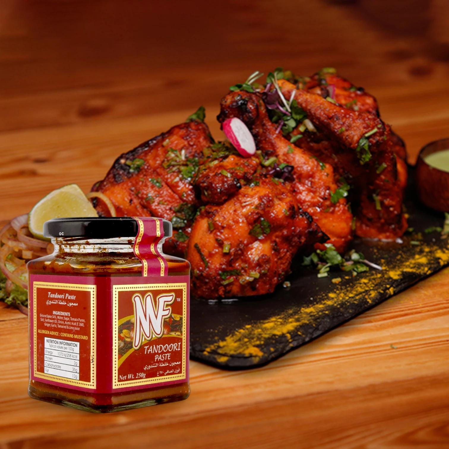 MF Tandoori Spice Paste β 250g | Authentic Indian Marinade for Chicken, Meat, Fish & Veggies | No Preservatives, No MSG, Halal - Damoo