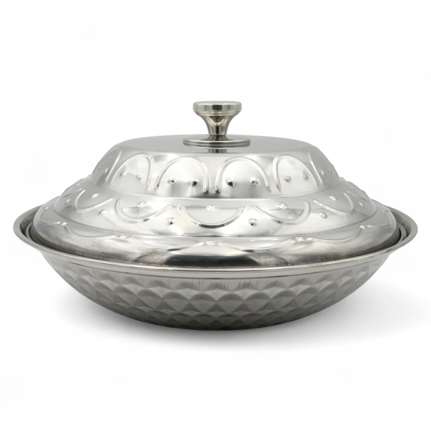 Classic Dome-Lid Stainless Steel Food Warmer β Traditional Insulated Hot Pot for Majlis, Buffet, or Family Gatherings - Damoo