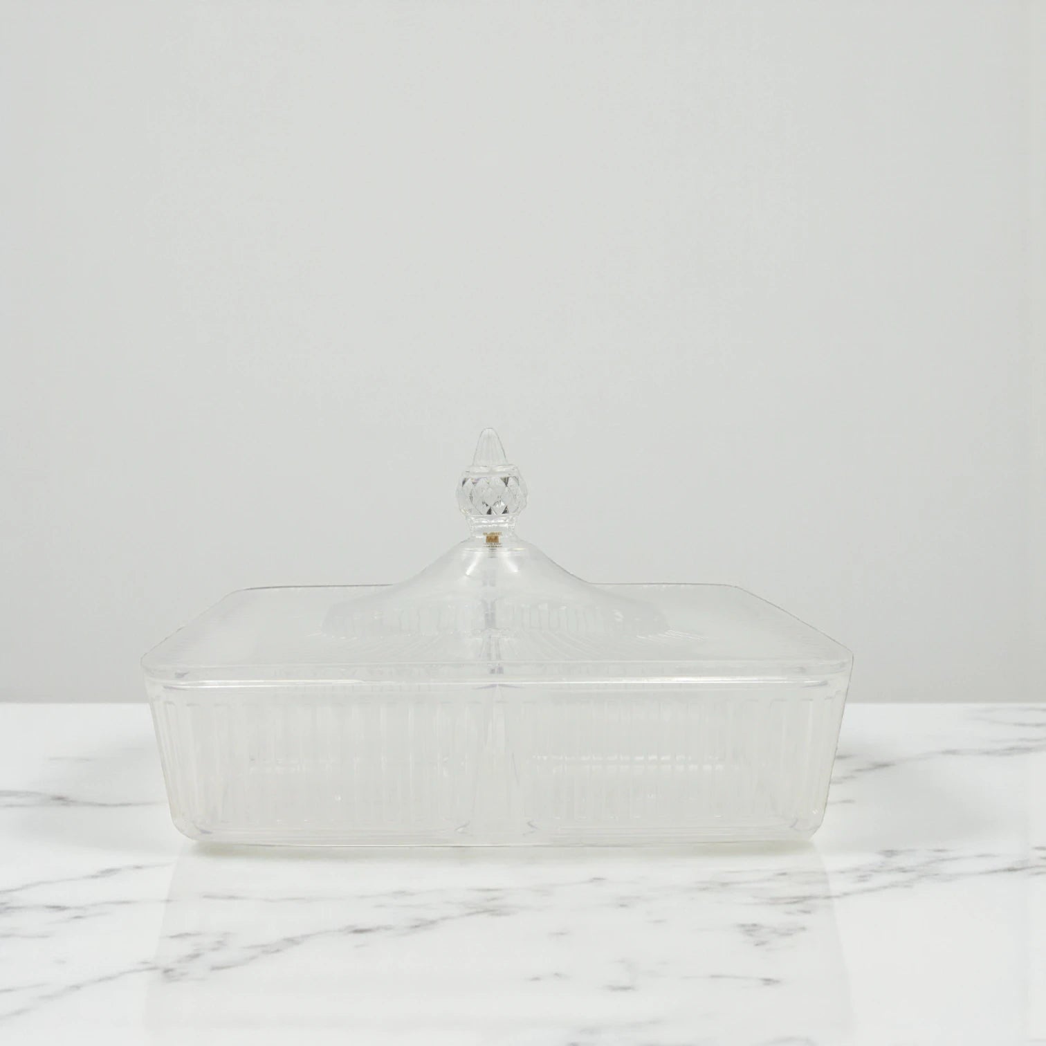 Clear Acrylic Candy Box with 4-Section Divider – Elegant Multi-Compartment Dish for Sweets, Nuts, and Dates - Damoo