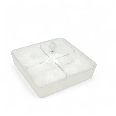 Clear Acrylic Candy Box with 4-Section Divider – Elegant Multi-Compartment Dish for Sweets, Nuts, and Dates - Damoo