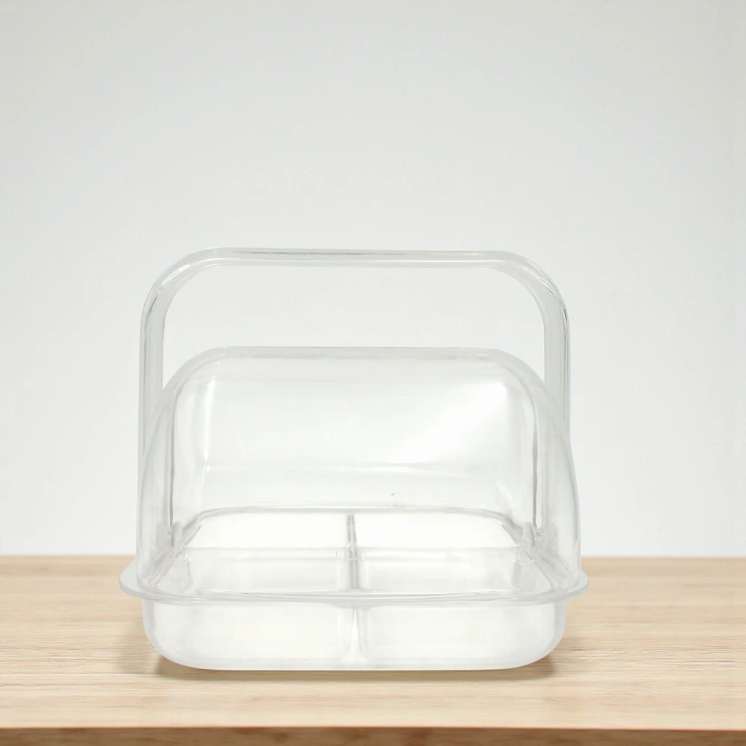Clear Rotating Snack Box with Dome Cover & 4 Compartments – Transparent Acrylic Storage Box with Swivel Lid – Ideal for Serving Nuts, Dates, Sweets & Snacks - Damoo