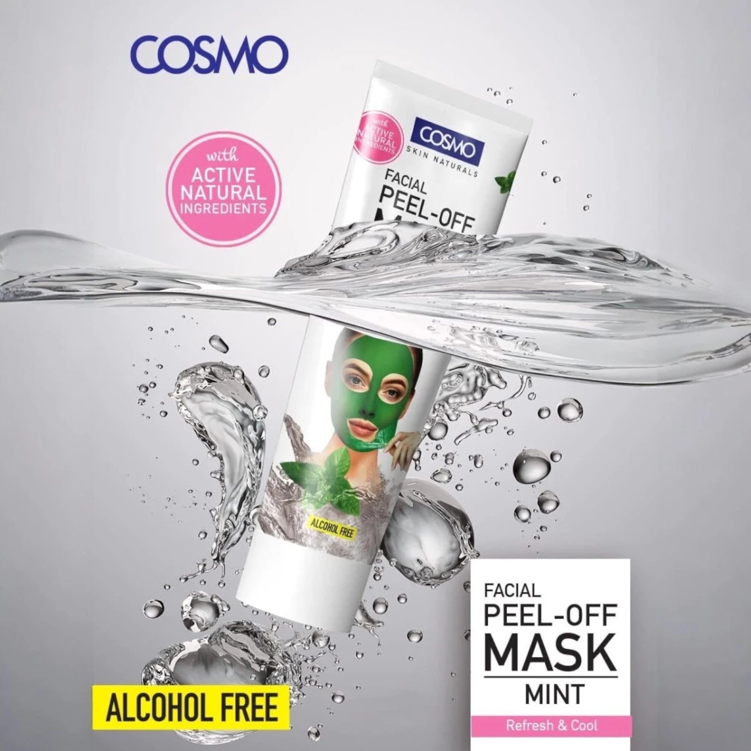 Cosmo Skin Naturals Mint Peel-Off Mask – 150ml | Refreshing Alcohol-Free Facial Mask with Natural Mint Extract | Removes Dead Skin, Whiteheads & Dark Spots | For Men & Women - Damoo