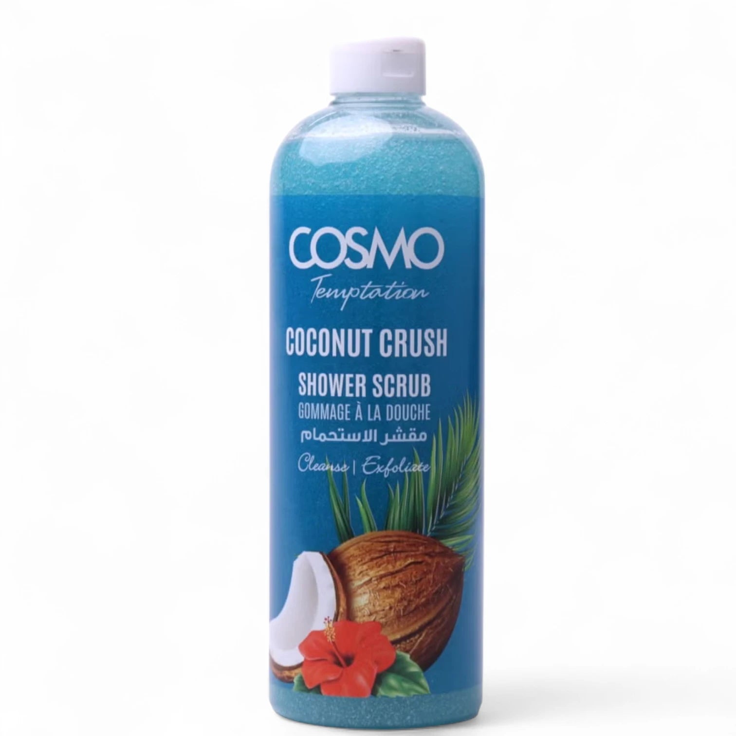 COSMO Temptation Coconut Crush Shower Scrub 1000ml – Exfoliating & Moisturizing Body Wash with Coconut Extract for Soft, Glowing Skin - Damoo