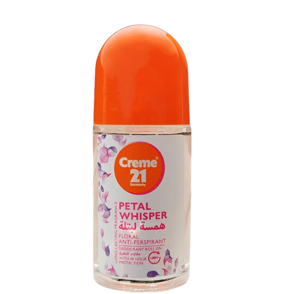Creme 21 Petal Whisper Floral Anti-Perspirant Roll-On Deodorant – 50ml Long-Lasting Sweat & Odor Protection with Gentle Floral Scent – Skin-Friendly Daily Deodorant for All Skin Types - Damoo