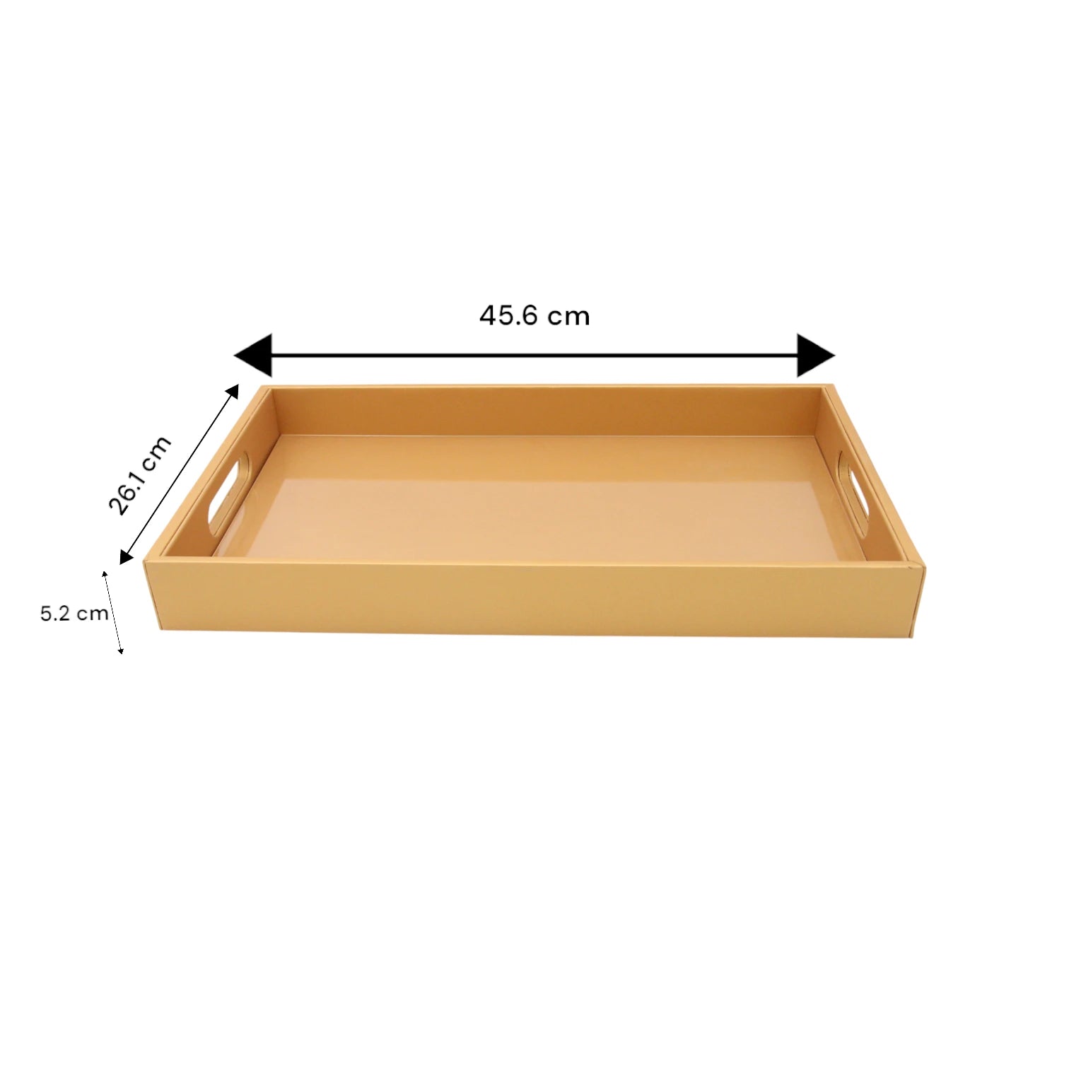 Damoo Black Faux Leather Serving Tray with Handles – Rectangular Organizer Tray for Kitchen, Office, Coffee Table, or Bathroom - Damoo