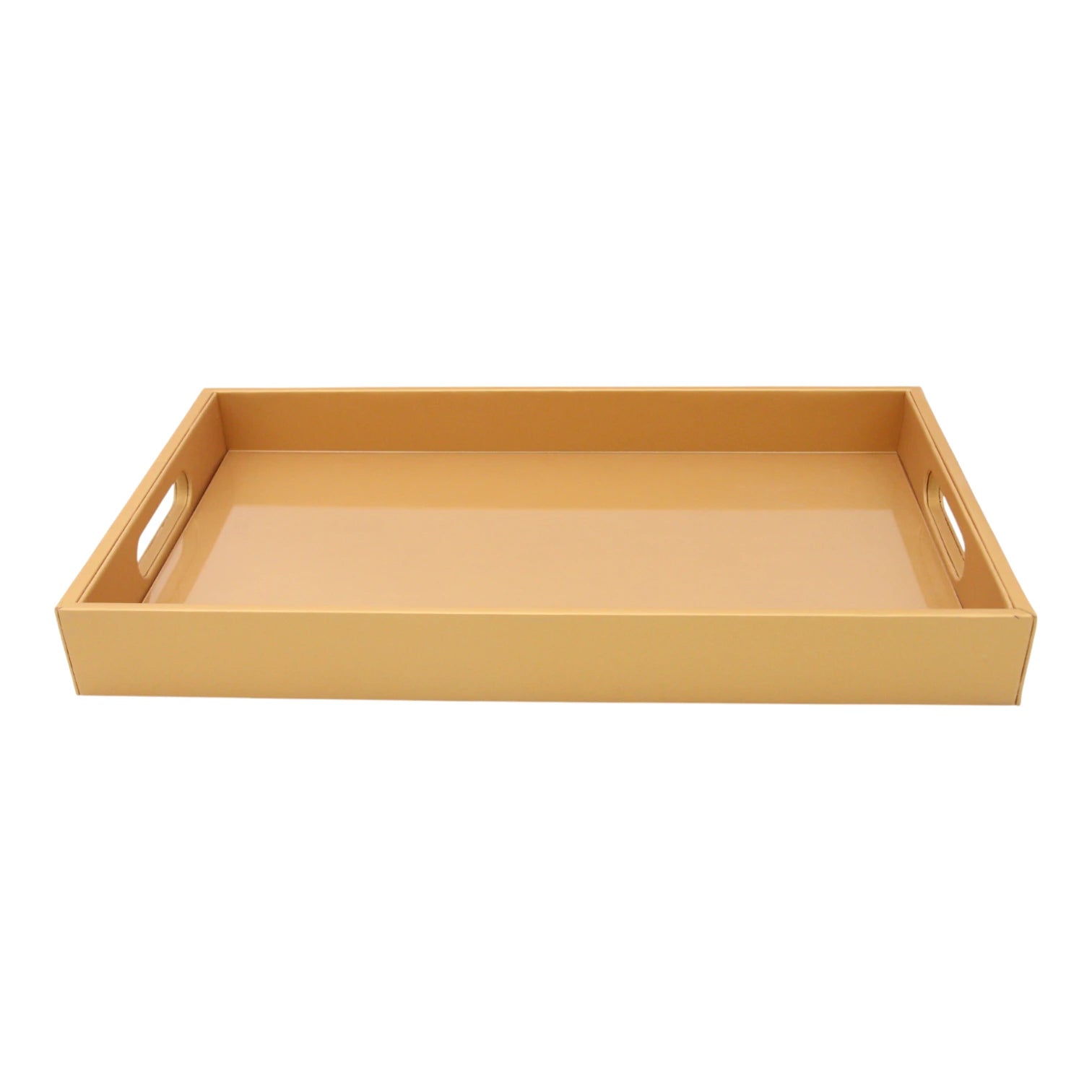 Damoo Black Faux Leather Serving Tray with Handles – Rectangular Organizer Tray for Kitchen, Office, Coffee Table, or Bathroom - Damoo
