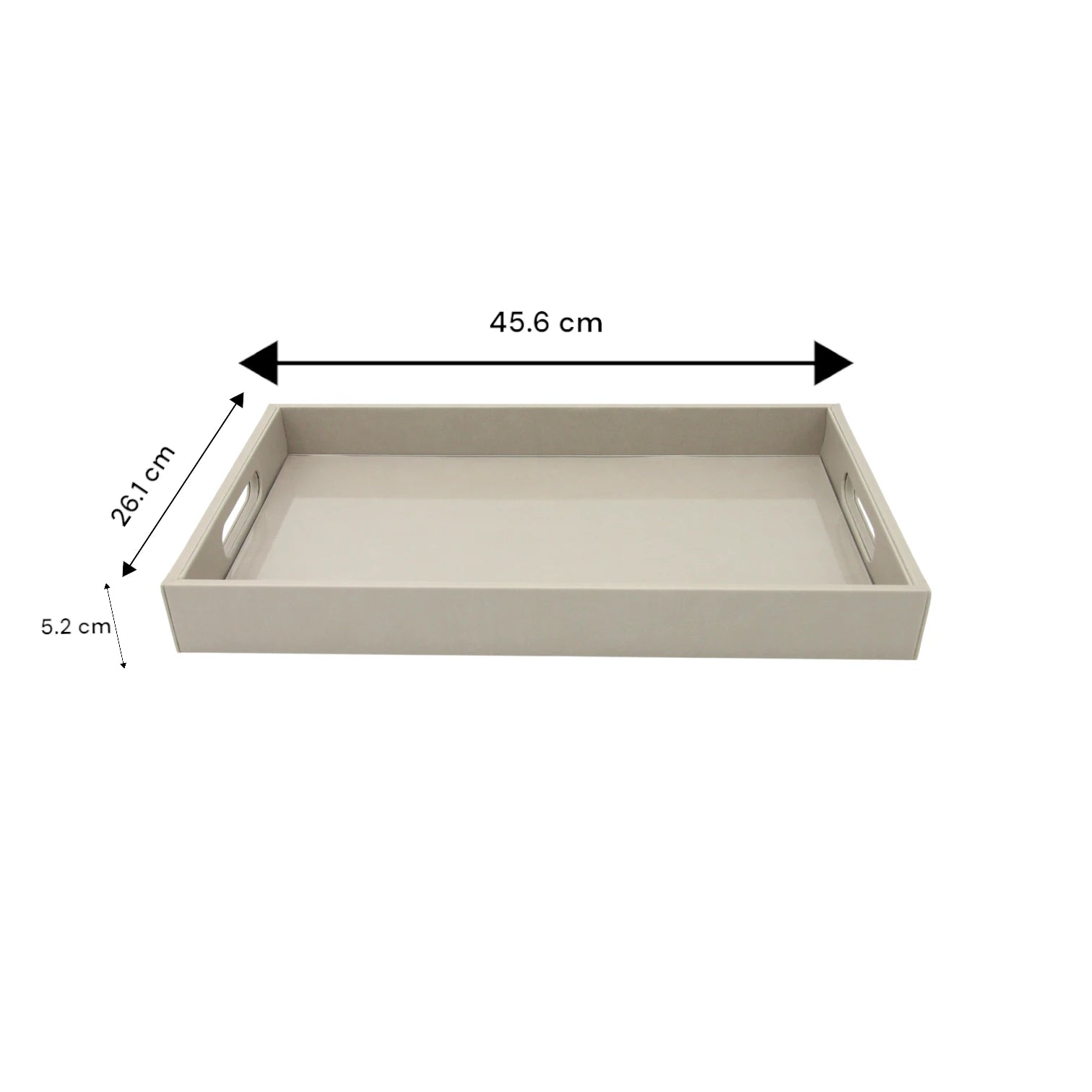 Damoo Black Faux Leather Serving Tray with Handles – Rectangular Organizer Tray for Kitchen, Office, Coffee Table, or Bathroom - Damoo