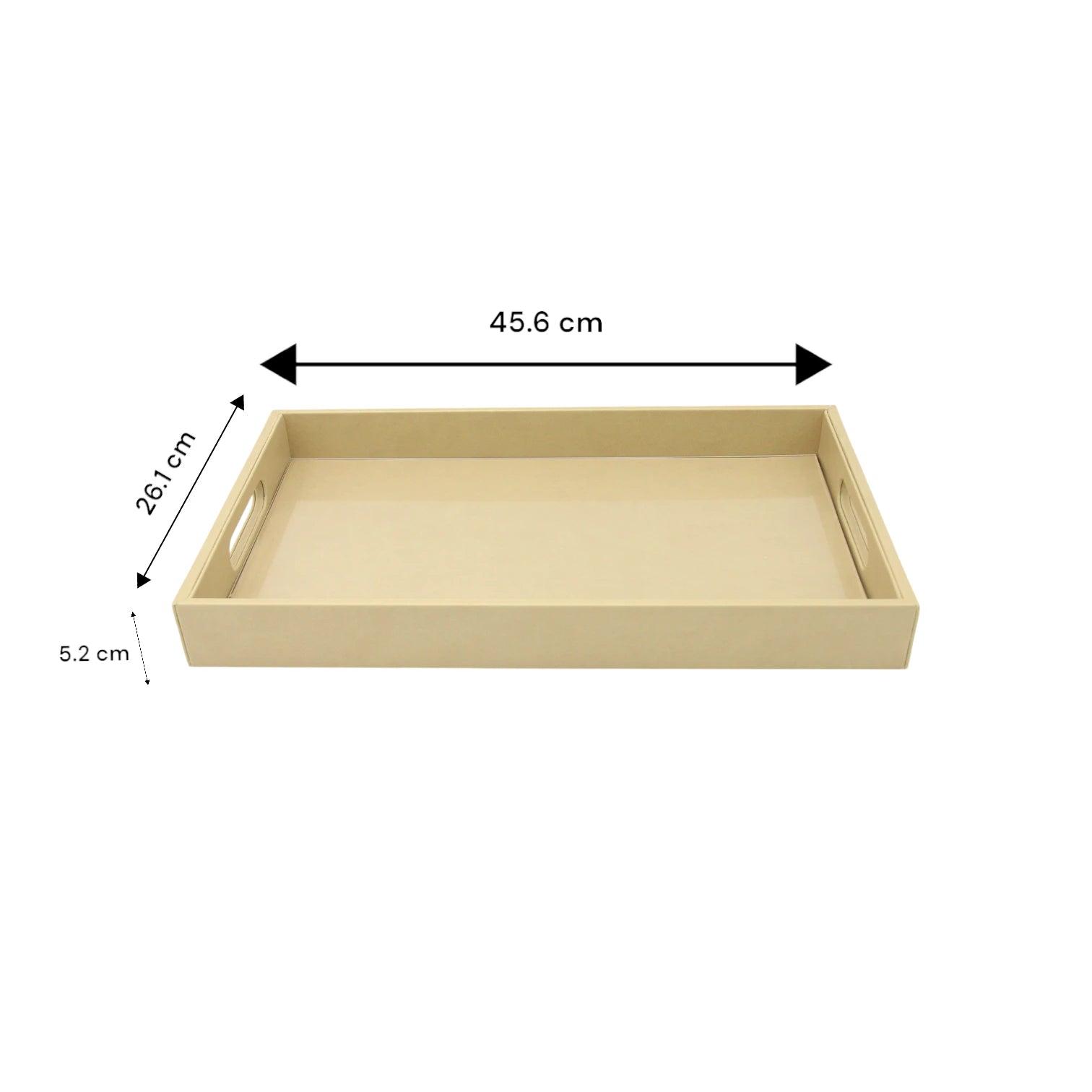 Damoo Black Faux Leather Serving Tray with Handles – Rectangular Organizer Tray for Kitchen, Office, Coffee Table, or Bathroom - Damoo