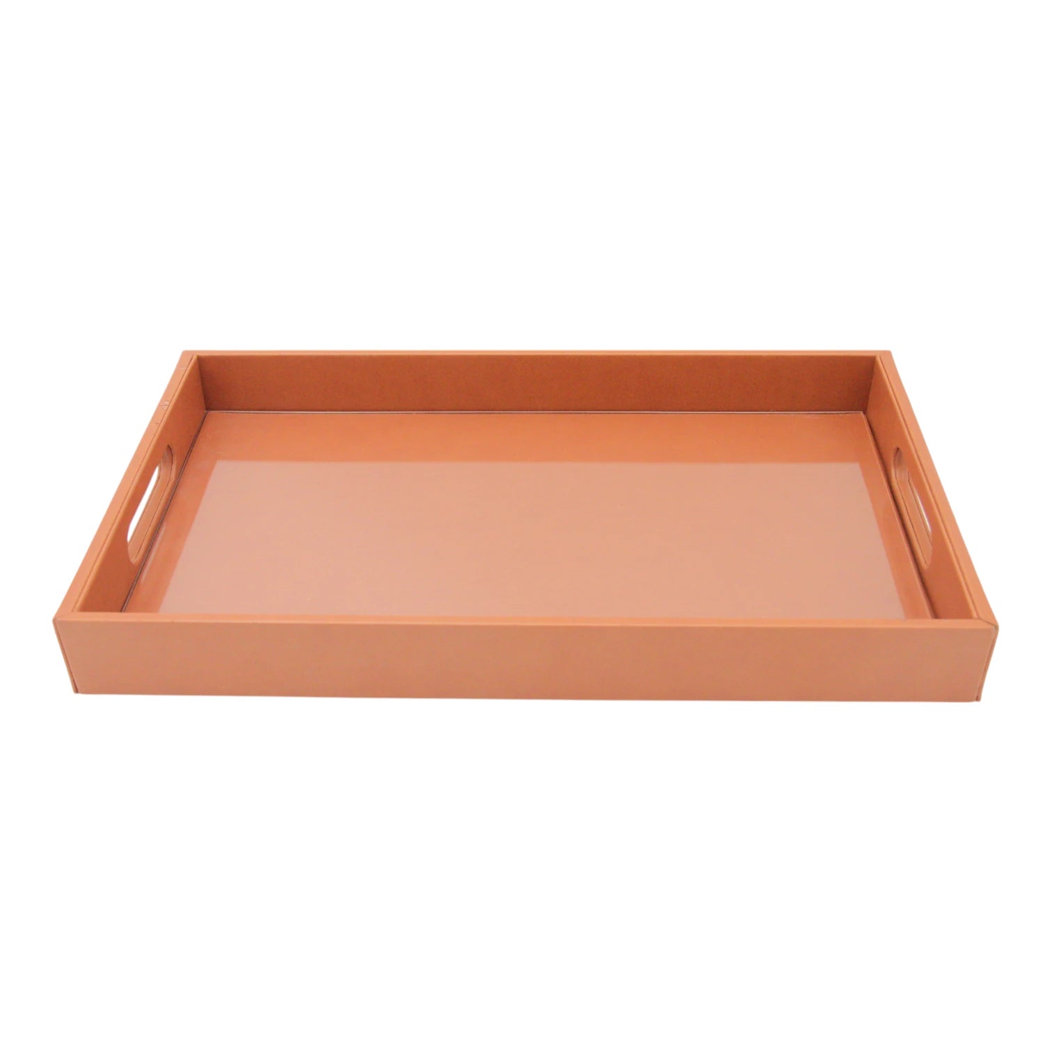 Damoo Black Faux Leather Serving Tray with Handles – Rectangular Organizer Tray for Kitchen, Office, Coffee Table, or Bathroom - Damoo